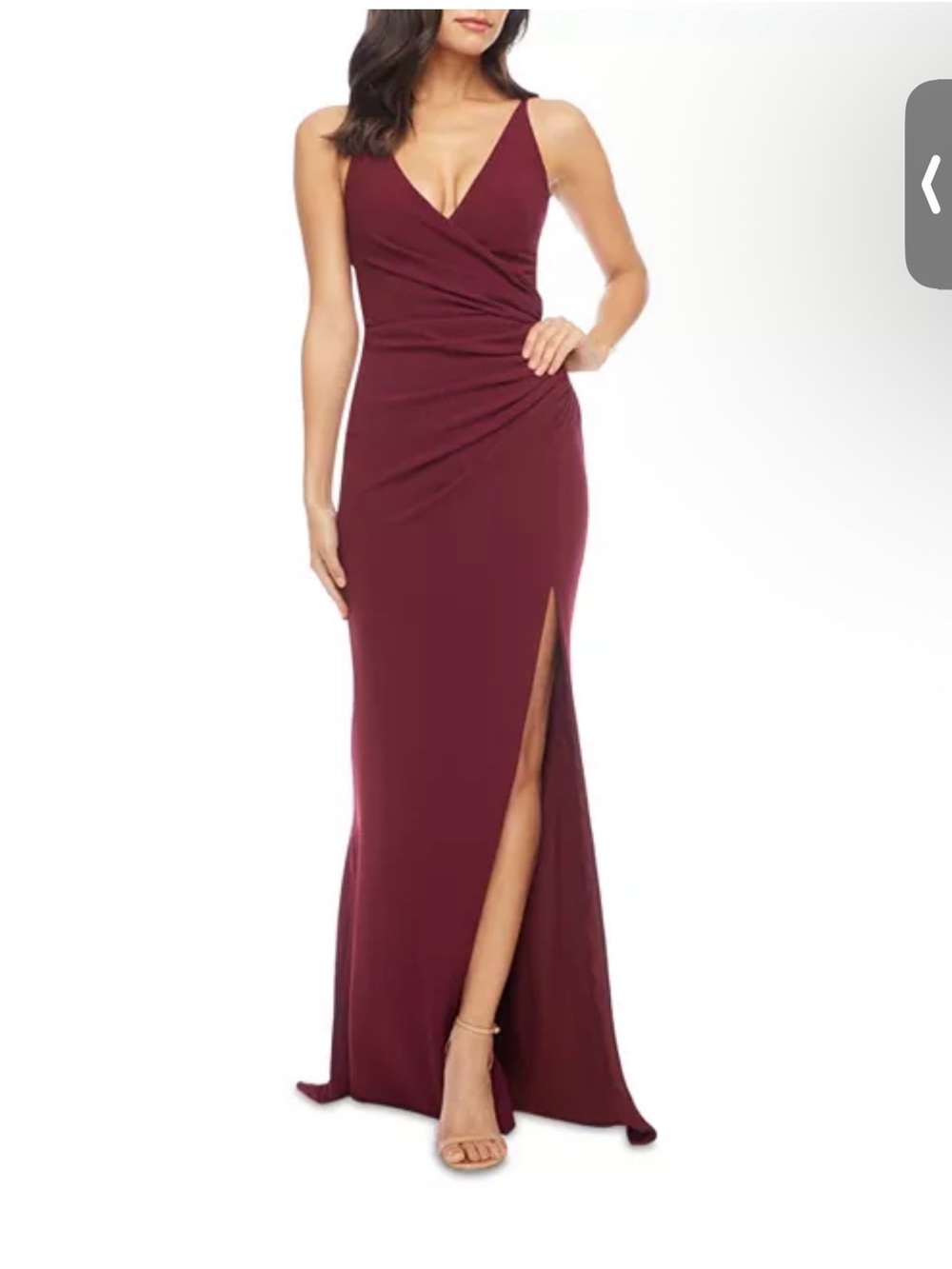 Dress the Population Jordan Plunge Neck Gown Maroon